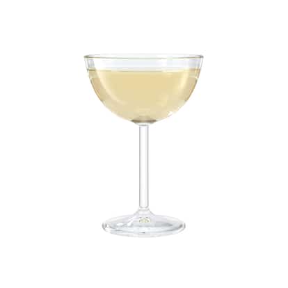 Queen’s Cocktail in a coupe glass on white background