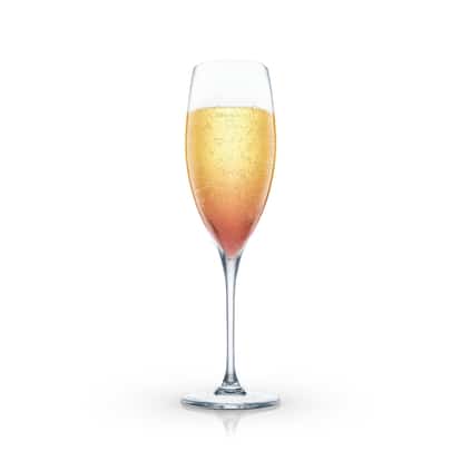 Ritz served in a champagne flute on white background