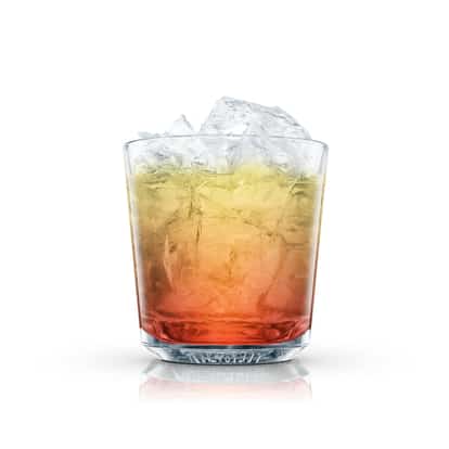 Sling With Brandy in an Absolut rocks glass with crushed ice on white background