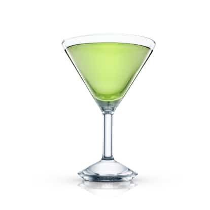Spring Feeling in an Absolut martini glass with reflection on white background