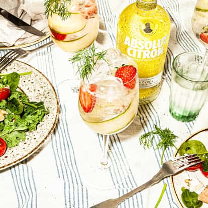 Swedish Spritz cocktail made with Absolut Citron and Swedish flavors