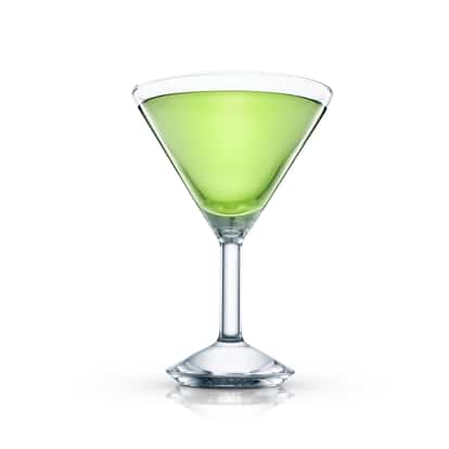 Take Five served in a martini glass on white background