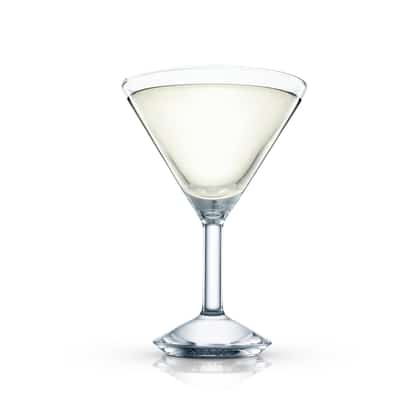 Taxi in a martini glass on white background