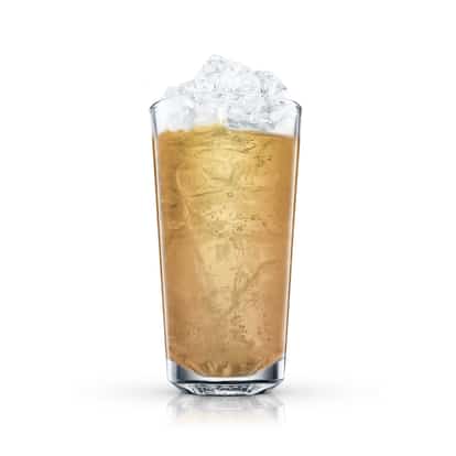 Tod’s Cooler served over crushed ice in a highball glass on white background