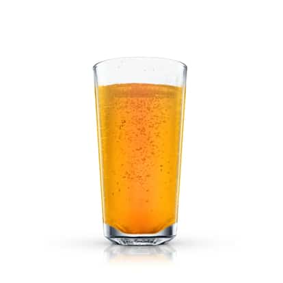 Tulip in a highball glass on white background