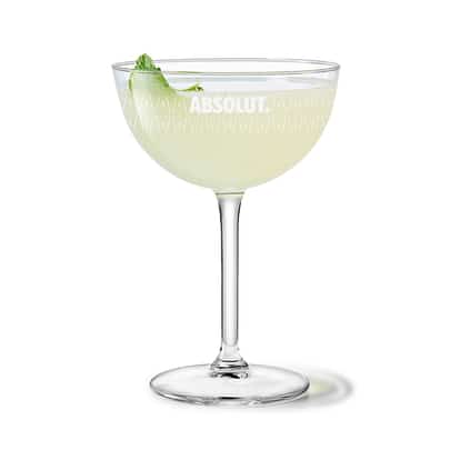 Walk On The Wild Side in an Absolut coupe glass with a mint leaf