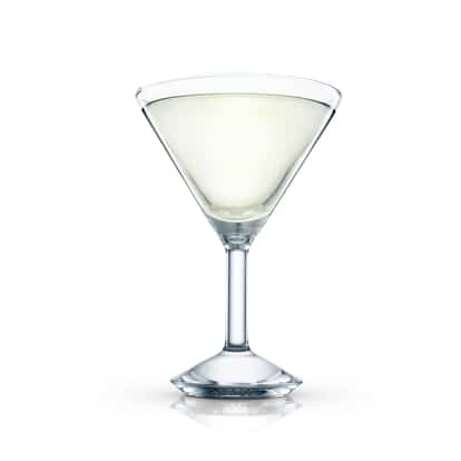 White Lily in an Absolut martini glass on white background.