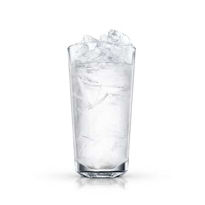 Yellow Jacket served in a highball glass filled with crushed ice on white background