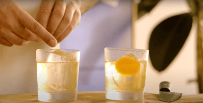 Absolut Paper Plane cocktail, a vodka clarified variation of the Paper Plane cocktail