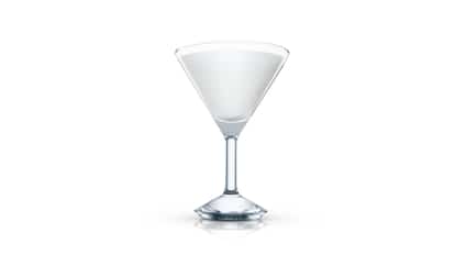 Blanc Martini in an Absolut martini glass on white background