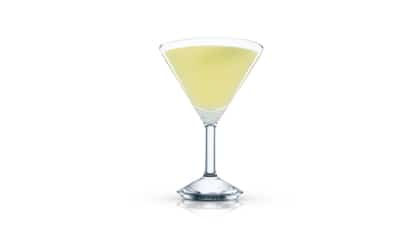 Chinatown in a martini glass on white background