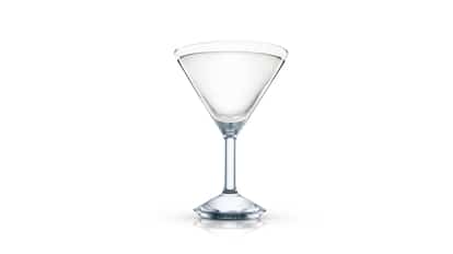 Cross Bow in a martini glass on white background