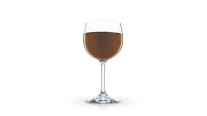 Kaffee-punsch in a wine glass on white background