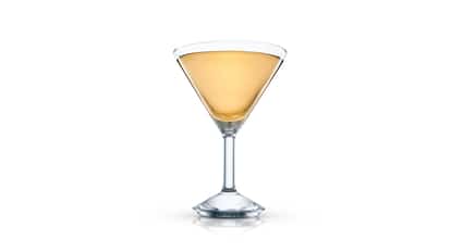 la Gardenia in a martini glass on white background