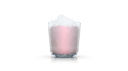 Neopolitan in an Absolut rocks glass topped with crushed ice