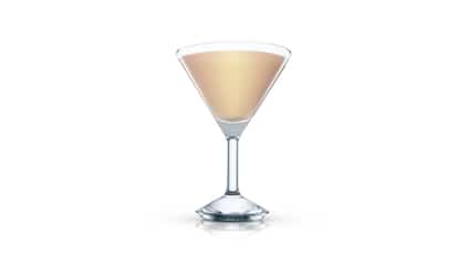 Panama in a martini glass on white background