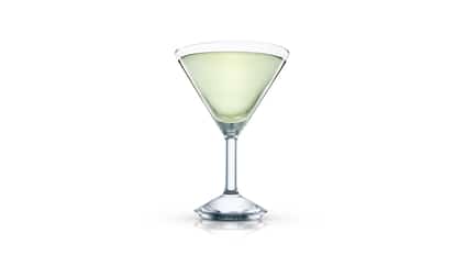 San Martin in a martini glass on white background