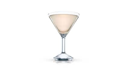 Vodka Crusta in a martini glass on white background