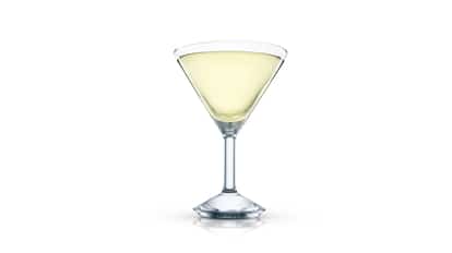Wasabi Martini in a martini glass on white background